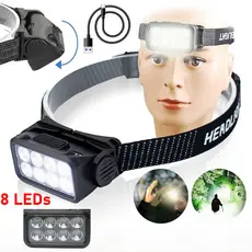 Lanterna De Cabeça Recarregável LED 3030 Com Sensor De Movimento, 5 Modos E USB Tipo-C À Prova D’Água