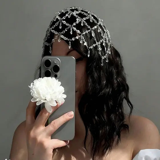 Corrente De Cabelo De Malha Popular , Estilo Sofisticado , Simples Ser high-end , Contas , Design De Nicho , Acessórios