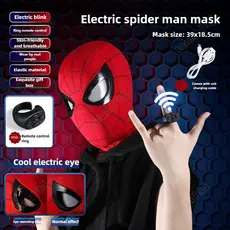 Super-Herói Homem Aranha Máscara Pode Piscar Chapelaria Cosplay Movendo Olhos Modelo Brinquedos Elásticos Adultos Crianç