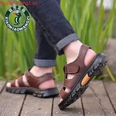 Woodpecker sandálias masculinas 2025 novos sapatos de praia casuais homens couro genuíno látex sola macia sandálias de c