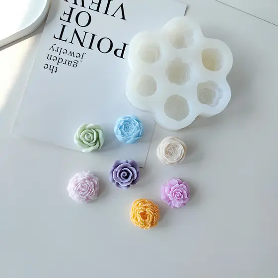 🔥 molde de silicone floral 3D​ 🔥 Molde para Sabonete Artesanal molde de silicone VENDA QUENTE Planta Carnuda E Vela De