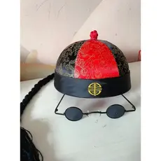 🔥 decorations 🔥 Tang Traje Senhorio Adulto Dinastia Qing Trança Melão Pele Chapéu Antigo Príncipe Noivo Desempenho