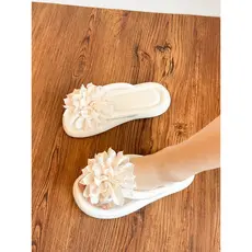 🔥 Chinelo de Praia Feminino 🔥 Estilo Coreano VENDA QUENTE Flor Aplicada Bzbz Chinelos Planos Antiderrapantes Femininos