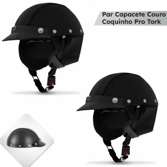 PAR CAPACETE COURO  COQUINHO PRO TORK NOVO LACRADO