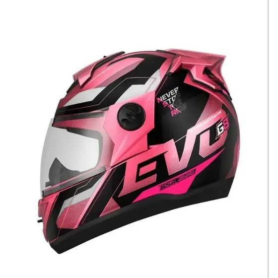 Capacete fechado evolution G8 pink Pro Tork 56/58/60/62