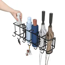 Suporte Para Guarda-Chuva Rack De Secagem Escoador Com Ganchos Entrada Organizador