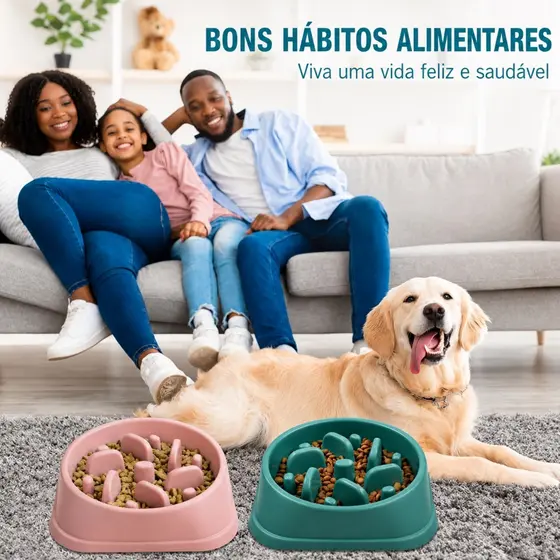 Comedouro Lento Educativo Interativo Premium Alta Qualidade Antiderrapante Cachorro/Gato Pet