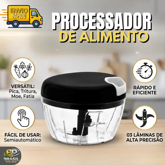 Processador Triturador de  Alimentos Semiautomatico 500ML