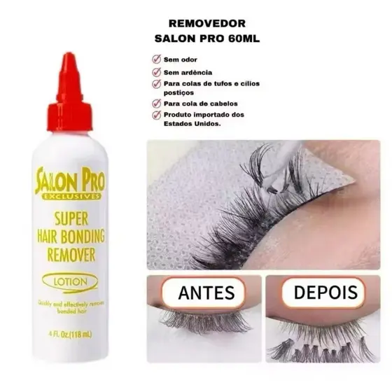 Kit Cola 30 Sec. Para Extensão de Cílios 30ml + Loção Removedor de Cola 60ml Salon Pro