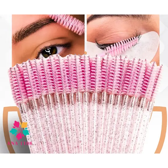 KIT 50/100/150/200unidades escovinhas com glitter Extensão de Cílios e sobrancelha