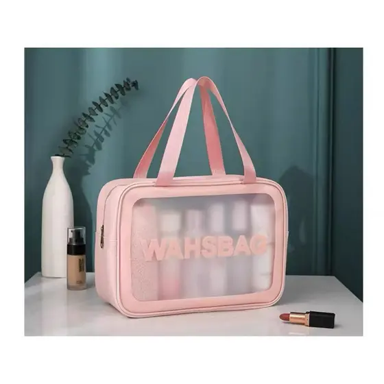 Bolsa Necessaire Washbag Transparente Grande Praia Piscina Viagem Liso