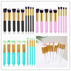 10 peças pincel kabuki precisão Conjunto de Maquiagem para Sombra Delineador Lábios Pó Base-YOUYI