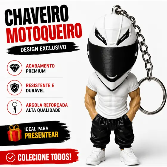 Chaveiro Motoqueiro Capacete Colecionável Presente Moto