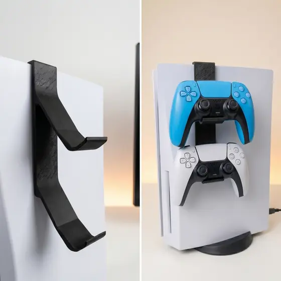 Suporte Controle PS5 Encaixe no Console Organizador DualSense Duplo Prático Resistente Gamer Moderno