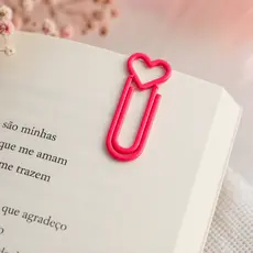 Clips de Papel Coração Kit 20 50 100 Unidades Marcador de Página Fofo Papelaria