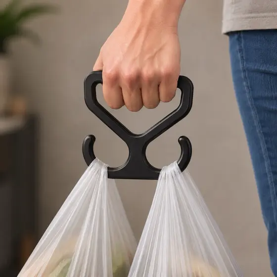 KIT 2 Alça Porta Sacola Ergonômico Sacola Suporte Carregar Levar Sacolas Compras Supermercado