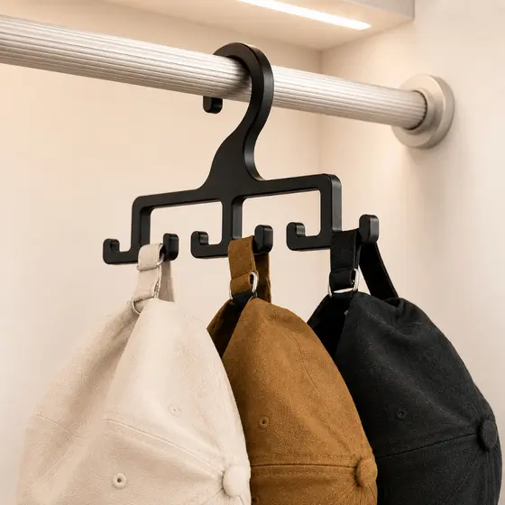 Cabide para Bonés Organizador de Armário Suporte para 6 Bonés Closet Guarda Roupa