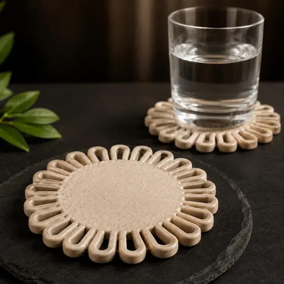Kit 6 Descansos de Copo Flor Porta Copos Decorativos para Mesa Cozinha e Sala