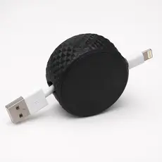 Organizador de Cabos de Carregador Retrátil Porta Fio USB Lightning Tipo C Compacto