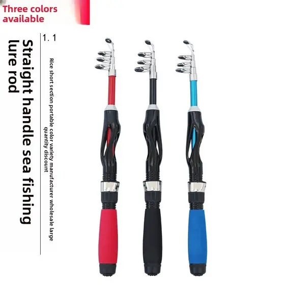 Portátil Mini alça reta pólo de mar curto vibratório pólo de isca 1.1m pólo de isca telescópica