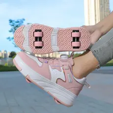 Patins Infantis Adolescentes Sapatos De Deformação Corrida De Quatro Rodas Meninos Meninas