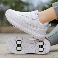 Crianças patins de quatro rodas meninos um sapatos de duas peças sapatos Runaway meninas polia sapatos esportivos patins