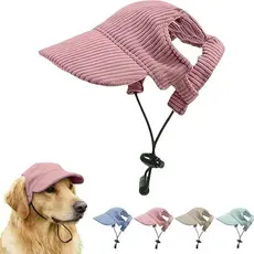 Boné Cordonete Pet Protetor Solar Aba Recorte Orelha Cordão Regulável Acessório Para Todos Cachorros