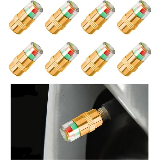 8 PCS Tampas Da Haste Válvula Do Monitor De Pressão Dos Pneus , Indicador Sensor 2.4Bar 36 PSI , Tampa De Monitoramento