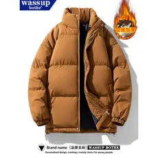 WASSUP Inverno Novo Estilo Jaqueta Acolchoada Masculina Engrossada Jaqueta de Pão Quente Jaqueta Acolchoada Top Jaqueta 
