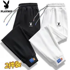Playboy calças casuais masculinas primavera outono 2024 novo estilo calças de algodão puro calças esportivas até o torno