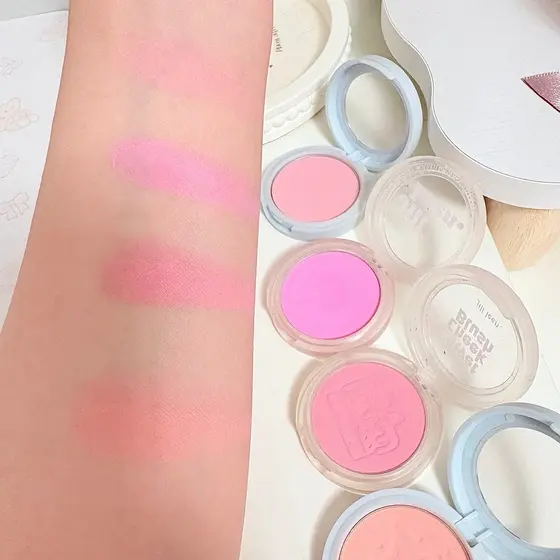 JILLLEEN Monocromático Soft Mist Blush Palette Contorno de alto brilho Feminino Pêssego Blush Azul Blush Roxo Fosco Expa