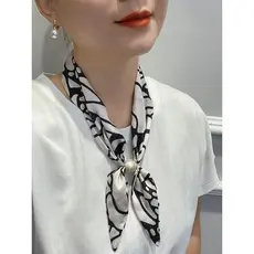 Novo estilo lenço de seda preguiçoso All-Match grande grânulo fivela magnética temperamento elegante estilo ocidental pr