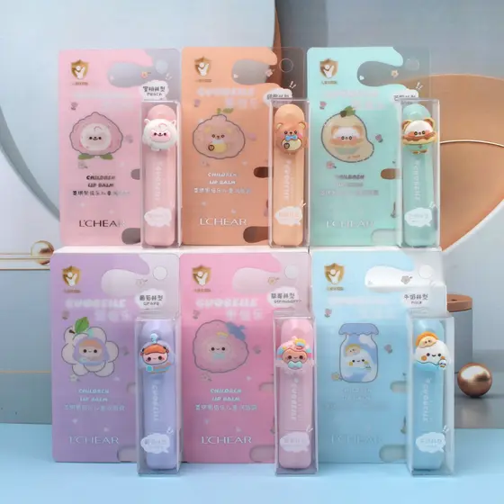 Regggie Fruit Beile Crianças Pêssego Morango Leite Bálsamo Labial Hidratante Hidratante Bálsamo Labial E653