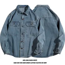 Camisa jeans masculina 2025 outono novo estilo Retro jaqueta masculina juventude lavado jaqueta tipo jaqueta