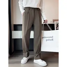 Outono inverno calças masculinas casuais Drapey Street Wear rufião bonito calças retas na moda All-Match High-End terno