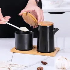 Frasco de tempero de cerâmica criativo loja de macarrão restaurante tempero garrafa vinagre cozinha do agregado familiar