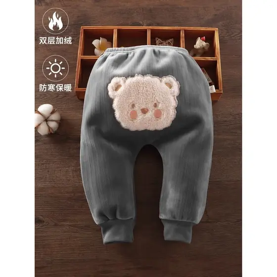 Calças de bebê outono inverno mais veludo engrossado bebê grande pp calças exterior Wear Leggings Casual quente calças s