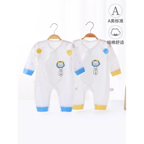 Bebê recém-nascido roupas de verão fino puro algodão recém-nascido macacão classe um mês inteiro macacão do bebê