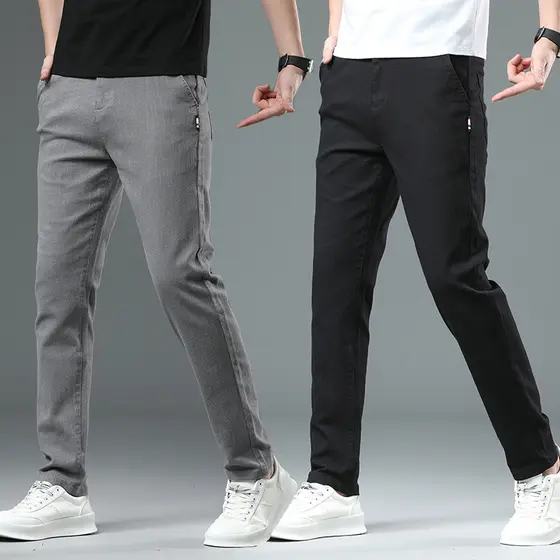 Primavera outono calças casuais masculinas 2025 novo estilo Street Wear em linha reta magro-ajuste calças compridas masc