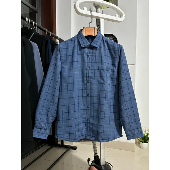 Etiqueta de corte Luojia!Super SUAVE!P xadrez padrão engrossado forro de lã acolchoado masculino outono inverno Casual l