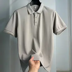 Camisa polo de verão novo produto Lyocell algodão simples confortável camisa polo masculina legal de manga curta