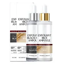 Essência Esfoliante de Arroz Preto e Branco 2025, Novo Conjunto de Essência de Arroz Radiance de Dupla Ação, essência hi