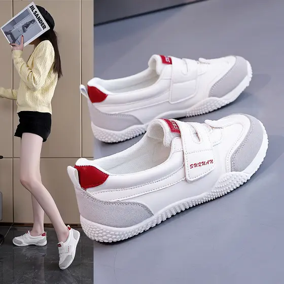 Sapatos brancos respiráveis 2026 primavera outono Casual resistente ao desgaste de sola fina versão coreana tênis Preppy