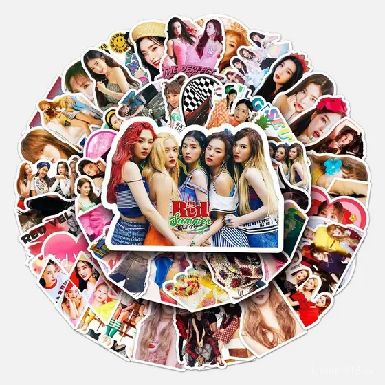 50 adesivos de graffiti Red Velvet, adesivos de grupo de meninas coreanas, adesivos DIY para skate, telefone e bagagem,