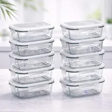 Kit Potes de Vidro 640ml Hermético com Trava | Marmita Fit