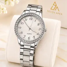 Relógio Feminino Quartzo Dourado Pulseira Aço Luxo Presente Premium