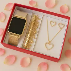Relogio Led Feminino digital + Pulseira e Brincos  Estilo Elegância Kit Presente Perfeito
