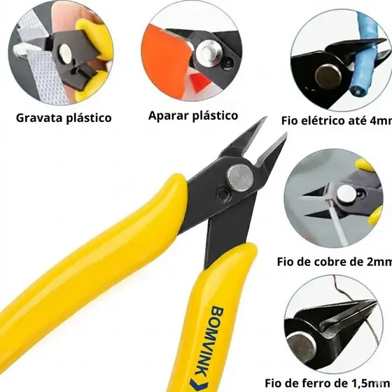 Alicate de Corte Diagonal 5 Polegadas Profissional para Eletrônicos