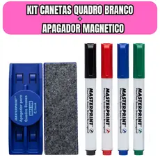 Kit Marcador Quadro Branco 5 Peças com Apagador  – Canetas Recarregaveis Coloridas para Escola, Escritório e Casa