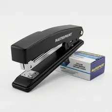 Grampeador Profissional Metal Masterprint + Caixa de 5000 Grampos 26/6 Galvanizados Escolar Escritório